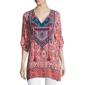 Tolani “Sasha” Silk Tunic in Salmon, 1X